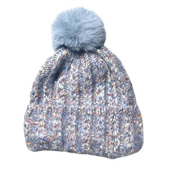 Norla Canada Hat OS Knit Pom Pom Beanie Alpaca Wool Winter Blue Toboggan Warm - Picture 1 of 4